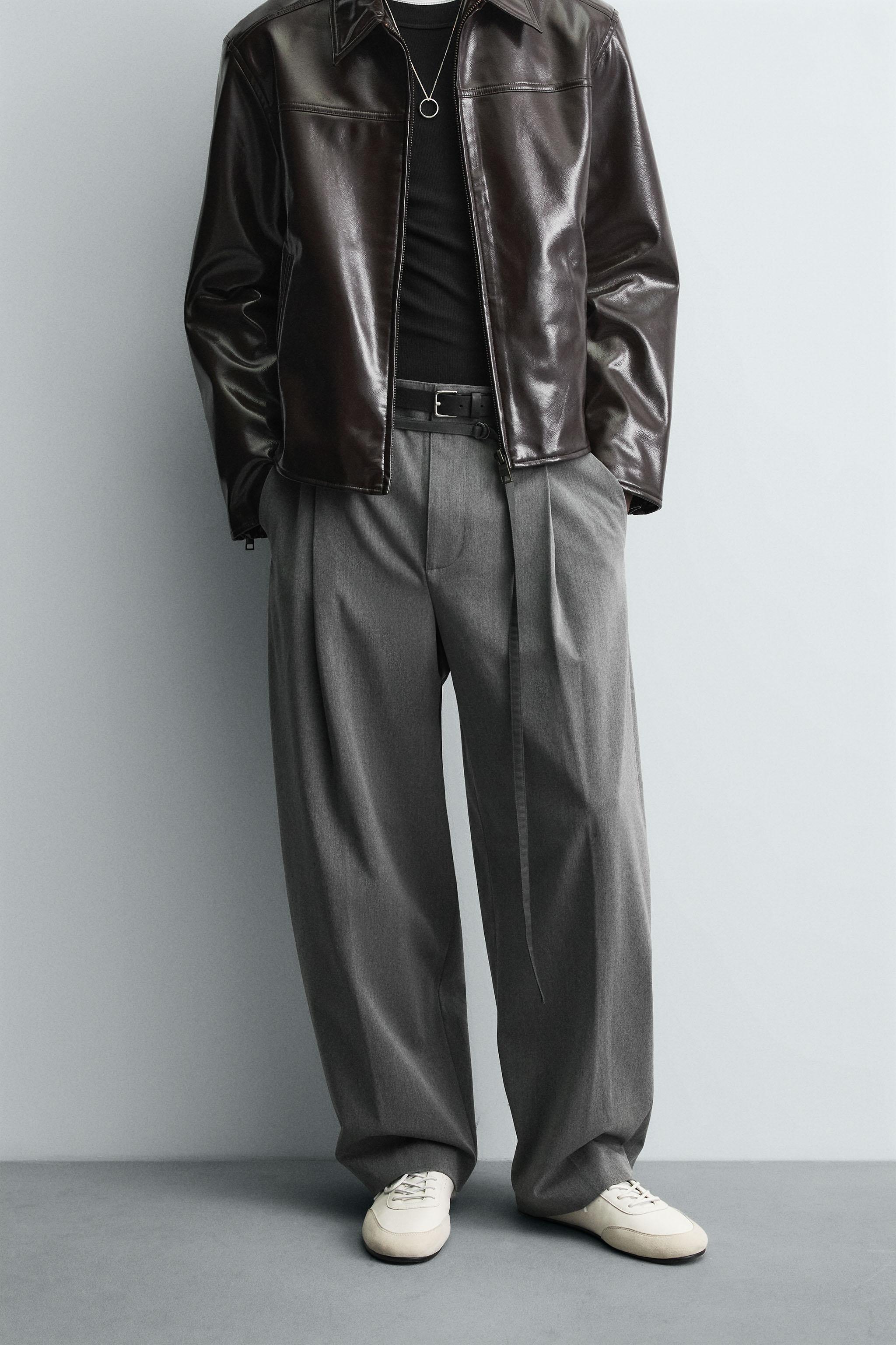 BALLOON PLEATED BELTED PANTS